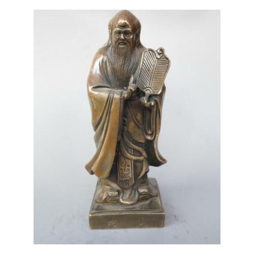 Chinese pure brass Taoist history founder laozi statue