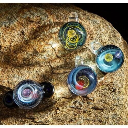 2021 Cosmic glazed pendant starry sky dream crystal ball creative couple gift necklace bracelet diy handmade accessories