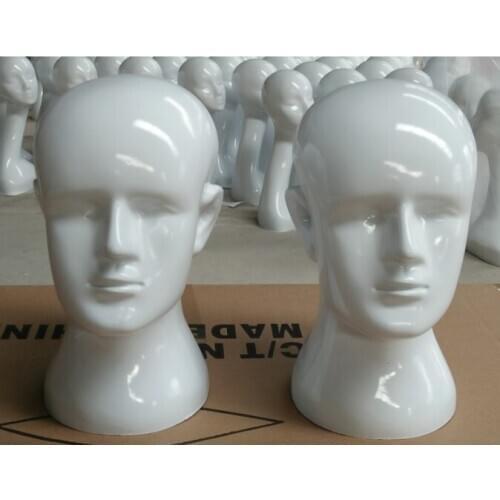 Hot Sale!! Fashion Male White Color Fiberglass Head Model Head Mannequin Made In China Hot Sale