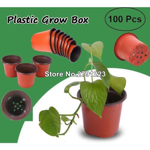 100pcs Plastic Grow Box Fall Resistant Seedling Tray For Home Garden Plant Pot Nursery Transplant Pots Flower Pot Seedling Trays