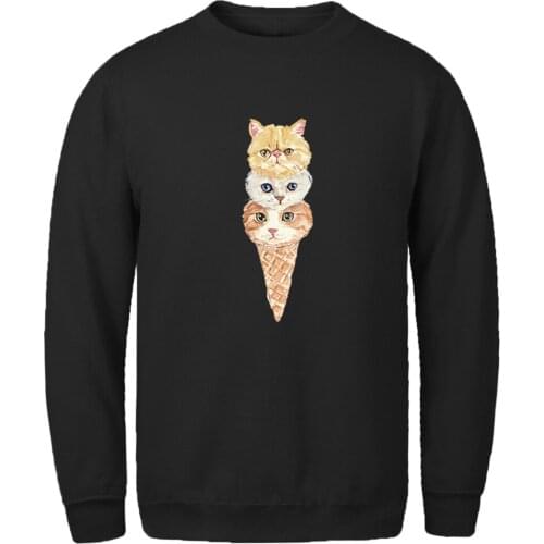 Mens Sweatshirt Ice Cream Harajuku Fashion Male Hoodie Vintage Standard Tops Pullovers Homme 2020 Autumn Winter Supoleron Hombre