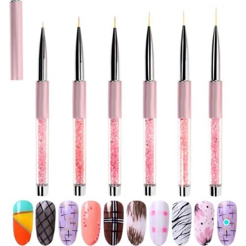 Nail Art Pen Tip Head Ergonomics Handle Acrylic Soft Slender Brush UV Color Gel Drawing DIY Tools for Manicure Nail Art Pen Nail
