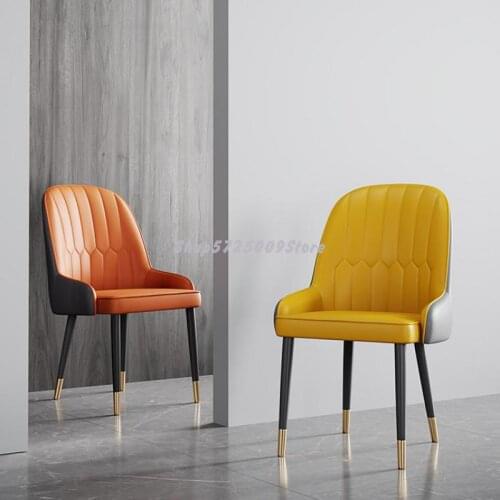 Nordic light luxury dining chair home soft package simple modern dining table chair separate bedroom white makeup stool backrest