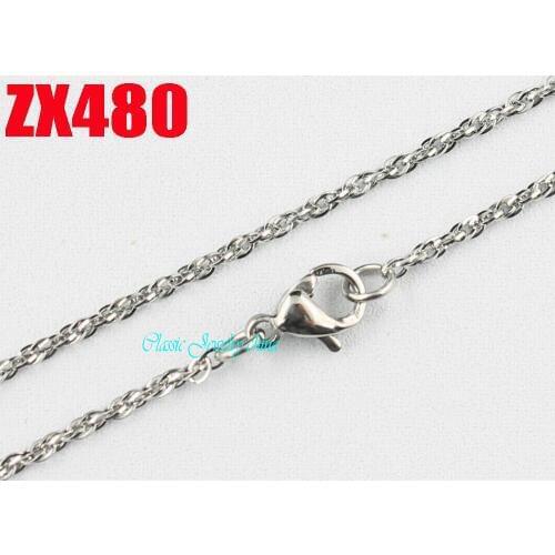 Stainless steel necklace 1.6mm slimsy twist chain Mens male fashion jewelry chains 20pcs ZX480