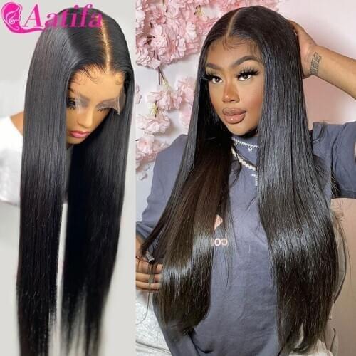 Brazilian Straight Hair Lace Wig 4x4 Lace Closure Wig 100% Remy Human Hair Wigs for Black Women HD T Part Transparent Lace Wig