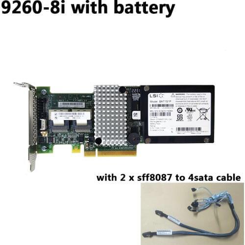 LSI MegaRAID SAS 9260-8i LSI00198 8 port 512MB cache SFF8087 6Gb RAID0.1.5 PCI-E 2.0 X8 Controller Card