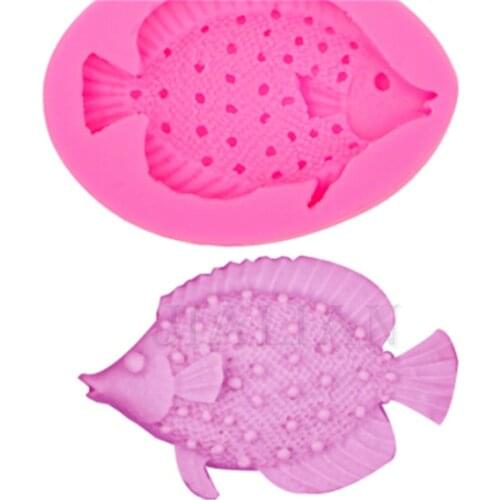 Spotted Fish Shape Silicone Mold Cake Decorating Tools Chocolate Fondant Soap Mold Cake Stencils Kitchen Baking Accessories