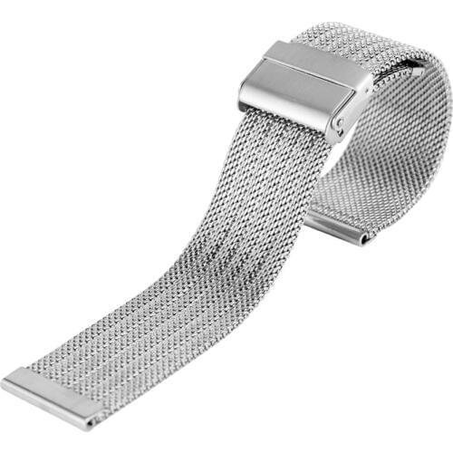 18/20/22/24 mm Hook Buckle Mesh Stainless Steel Watch Straps Silver/Black/Gold/Rose Gold Watch Bands Replacement Strap
