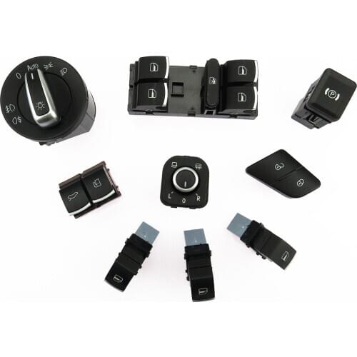 SCJYRXS Window Tailgate Headlight Mirror Handbrake Lock Unlock Glass Switch kit For Passat B6 5ND941431B 5ND959565A 5ND959857