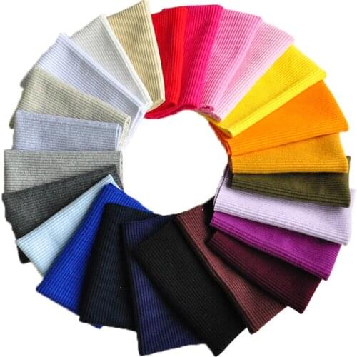 Width 3'' Solid Color Comfortable Practical Cotton Elastic Rib Knitted Fabric For Neckline Hem baby clothes Accessories Material