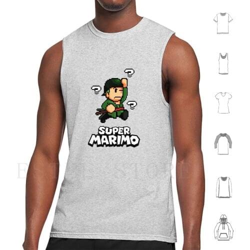 Super Marimo Tank Tops Vest Sleeveless Manga Anime Mugiwara Hat Monkey D Luffy Pirate Roronoa Zoro Super Game Gamer Retro