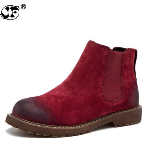 2019 New Arrival Autumn Spring Chelsea Boots Women Ankle Boots Pigskin Martin Boots Retro Vintage Fashion Botas Mujer