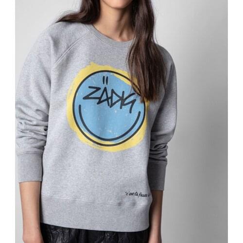 2021 New Autumn High Quality Women Brand Tops Print Loose Ladies Pullovers Fashion Casual Elegant Fleece Female Sweatshirt T263