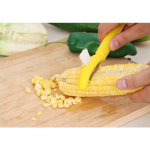 1PC Stainless Steel Blade Plastic Corn Stripper Peeler Corn Surface Cleaning Brush Fruit Vegetable Peeler Kitchen Tools OK 0803