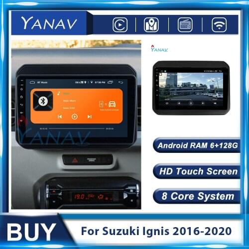 128G Android Multimedia Player GPS Navigation Car Radio For Suzuki Ignis 2016-2020 Auto Stereo Receiver Video Touch Screen