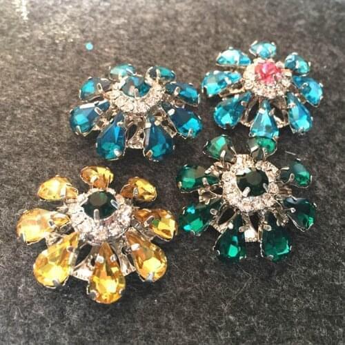 4pcs/lot 3cm Buttons Luxury Mink Cashmere Wool Coat Luxury Leather Buckle Diamond High-end Clothing Buttons s Sewing