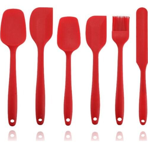 6pcs Heat-Resistant Silicone Baking Pastry Spatulas Cream Butter Cake Spoon Scraper Kitchen Cooking Tools Utensils Accessories