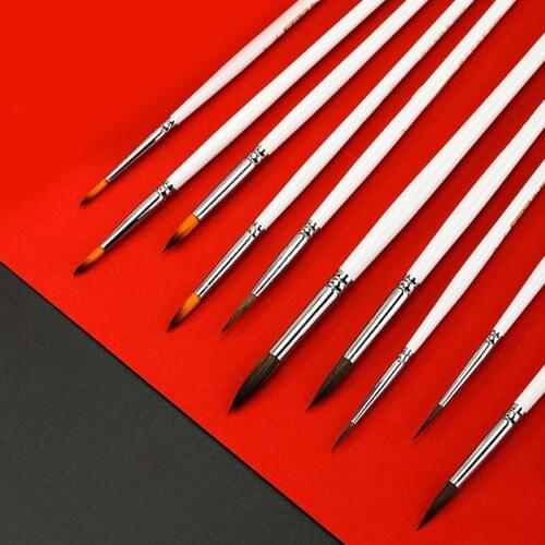 7 nylon gouache Line look pen round head weasel watercolor painting brush Digital oil painting tracing hand-painted tracing pen