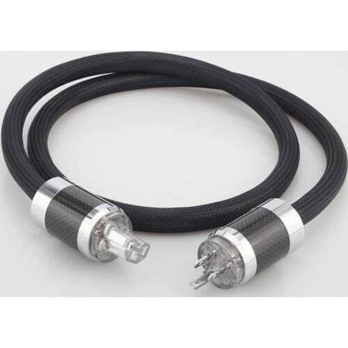 Audiocrast P101 DW18 Hi-End OFC power cable with Carbon fiber Rhodium plated AC US power plug audio power cord cable