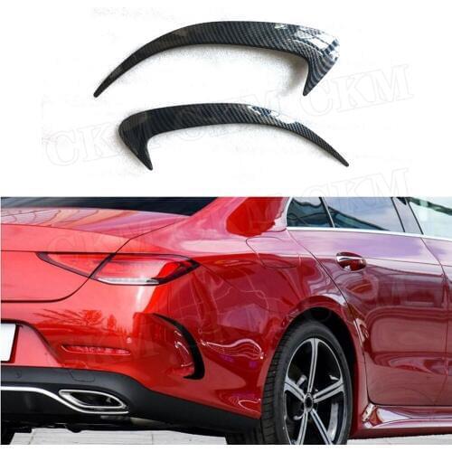 Rear Bumper Air Vent Canards Trims for Mercedes-Benz CLS Class CLS300 CLS350 CLS450 Sedan 2019+ Carbon fiber / ABS Bumper Cover