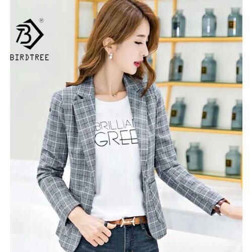 Женские пиджаки с коротким рукавом BIRDTREE TB China At AliExpress