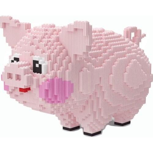 Large Panda Giraffe 3D Model Building Blocks Cartoon Anime Doll Pet Dog Kitten Animal DIY Mini Diamond Assembled Brick Toy Gift