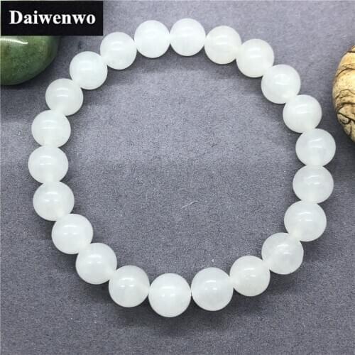 Design White Cat Eye Bead Bracelet for Women Female Gift 6-12mm Hand Chain Charm