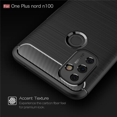 For OnePlus Nord N100 Case Shockproof Bumper Soft Rubber Carbon Fiber Back Cover One Plus Nord N100 Phone Case OnePlus Nord N100