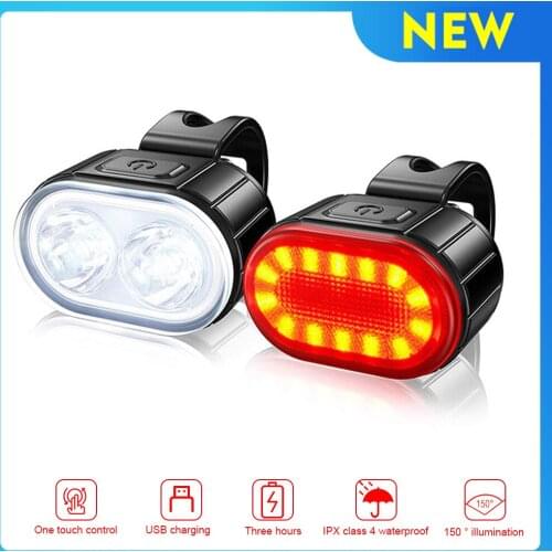 6 Modes 230mAh USB Charge LED Bike Cycling Taillight Bicycle Front Rear Lamp MTB Road Bike Waterproof Headlight Bike Accessories