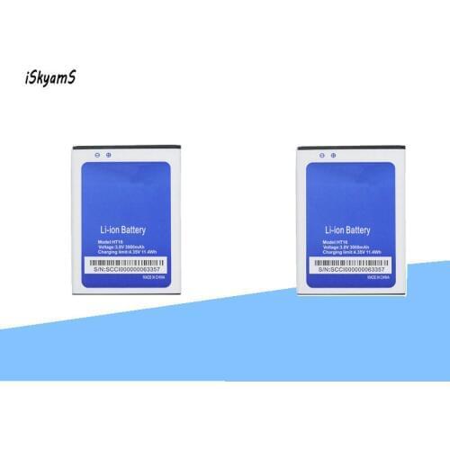 ISkyamS 2x 3000mAh HT16 Replacement Battery For Homtom HT 16 Pro Bateria Baterij Cell Mobile Phone Batteries