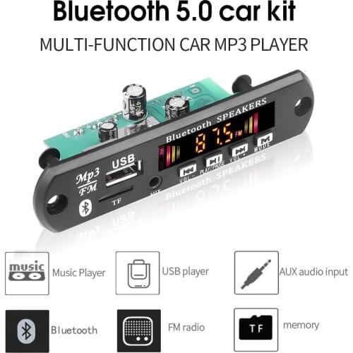 KEBIDUMEI 18V Amplifier Bluetooth5.0 MP3 WMA Decoder Board Audio Module USB FM TF Radio Car USB MP3 Player With Recording