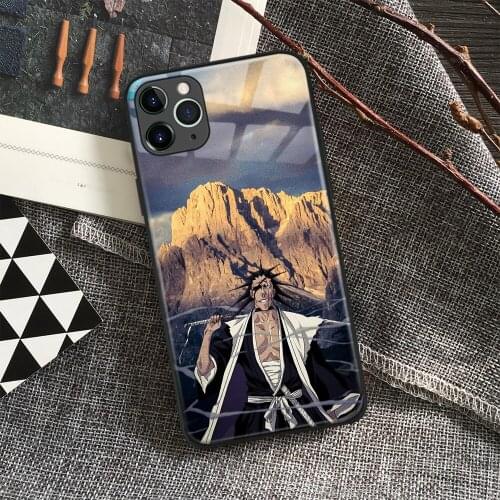 Kenpachi Zaraki Bleach Anime Soft Silicone Glass Phone Case for IPhone SE 6s 7 8 Plus X Xr Xs 11 12 Mini Pro Max Samsung