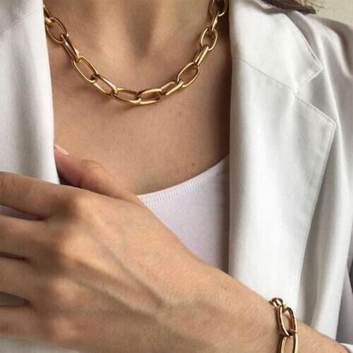 Box Chain Toggle Clasp Gold Necklaces Mixed Linked Necklaces for Women Choker Necklace Hot Jewelry