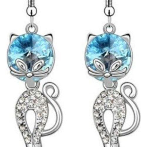 Austrian Crystal Cathape dropshipping Pendant stud Earrings Clip fashion Jewelry dropshipping AAAA+ quality girllovers gift