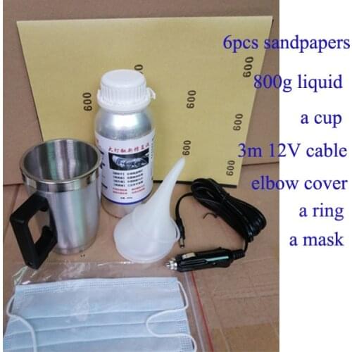 Car Headlight Lens Restoration Kit 800ml Refurbish Fluid Lens Repair Kit