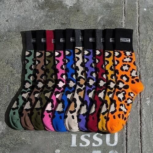 Leopard woman fashion socks cotton sexy hip hop warm casual jogger personality funny socks Harajuku spot socks