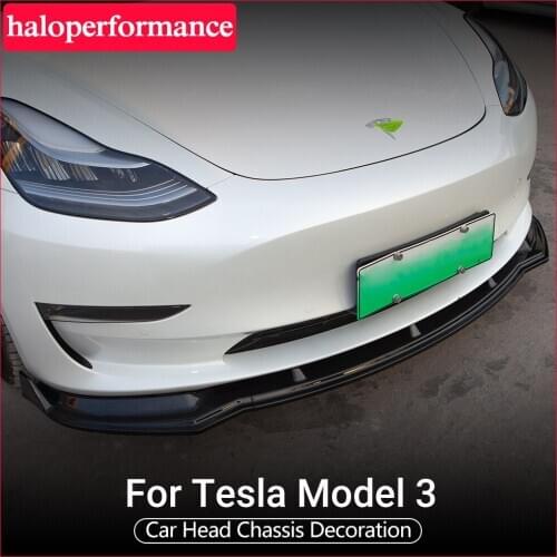 Model3 New Carbon Fiber ABS Car Front Bumper Splitter Lip Body Kit Spoiler Diffuser Guard For Tesla Model 3 2021 Accessories