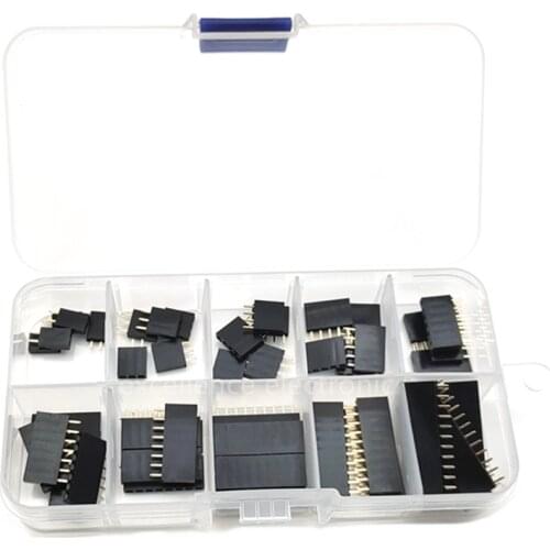 Single Row 50PCS 2.54mm Pitch Female Straight Header Strip Socket Connector Kit