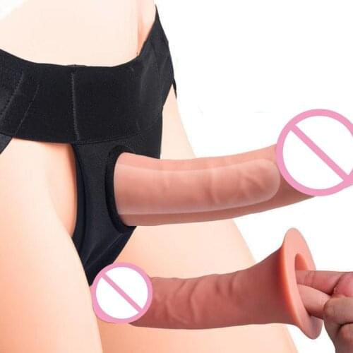 Strap On Realistic Dildo Panties Penis Sleeve Sex Toys Adult Enhancer Enlargement For Women Men Female Lesbian