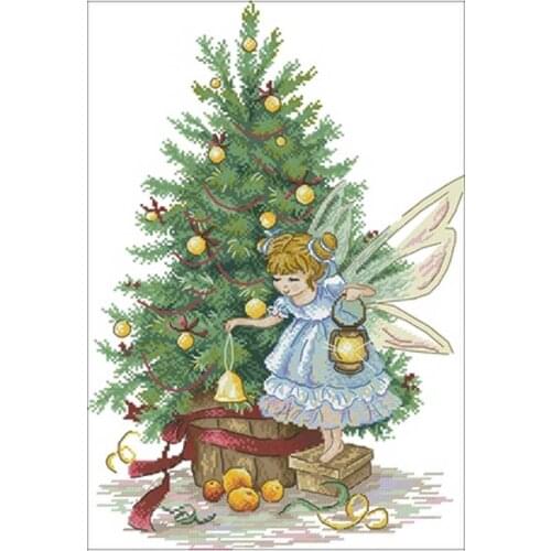 Christmas fairy girl patterns counted 11CT 14CT 18CT DIY Cross Stitch Sets Chinese Cross-stitch Kits Embroidery Needlework