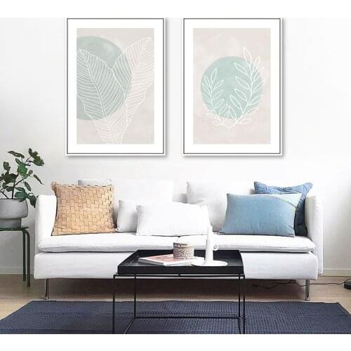 Nordic Botanical Canvas Painting Scandinavian Poster Abstract Plant Leaves Wall Art Print Modern Picture For Living Room Decor