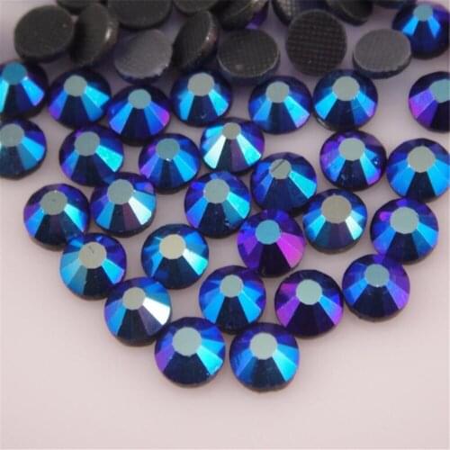 SS6 SS10 SS16 SS20 SS30 Black AB Color DMC Crystal Rhinestones DIY Loose HotFix Crystal Rhinestone Iron-on Garment Decoration