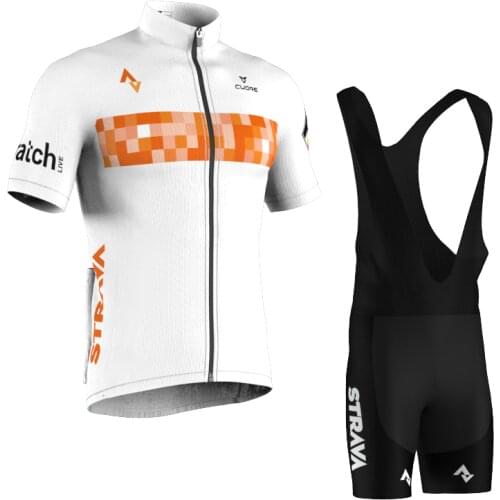 STRAVA Mens Cycling Jersey 2021 White Cycling Equipment Bicycle Jersey Cycling Set Male MTB Bike Clothes Maillot Ciclismo Hombre
