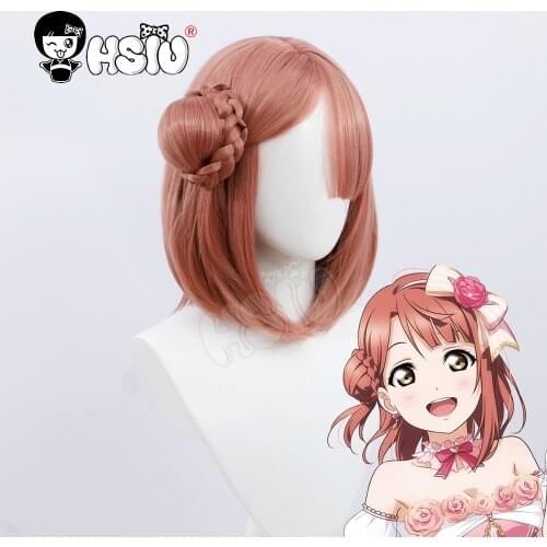 Uehara Ayumu cosplay wig LoveLive PERFECT DREAM PROJECT PDP Cosplay「HSIU 」Black tea short hair Fiber synthetic wig