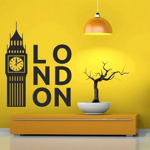 UK London landmark landscape silhouette vinyl wall sticker office university dormitory living room home decoration decal CS25