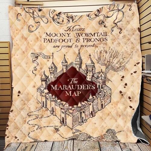 Magic School College Marauders Summer Quilt Blanket Mat 3D Printed Bed Sofa For Kids Adult Boy Girls Washable Gifts