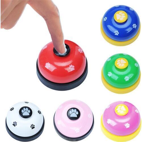 High Quality Cat Dog Pet Training Bell Stainless Steel+Plastic Practical Footprint Pet Puppy Dinner Calling Bell Pet Supplies