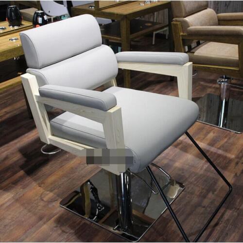 Solid wood upscale hairdressing chair. Special hair salons haircut chair barber chair. Beauty salon chair