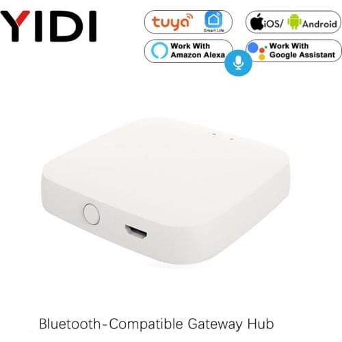 YIDI Tuya WiFi Smart Bluetooth-Compatible Gateway Hub, Smart SIG Mesh Smart Life APP Remote Voice Control Work with Alexa Google