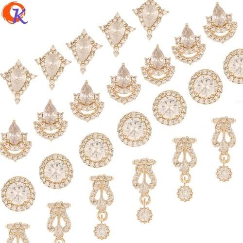 Cordial Design 50Pcs Jewelry Accessories/DIY Making/Genuine Gold Plating/Hand Made/Cubic Zirconia Charms/Fingernail Findings